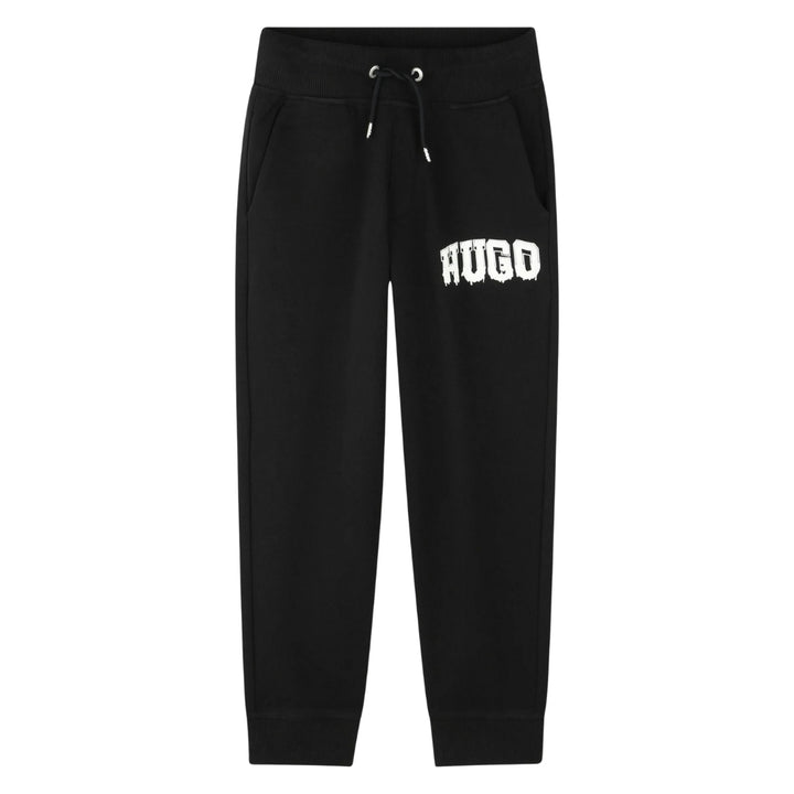 Pantalón jogger HUGO Boss negro con logo blanco