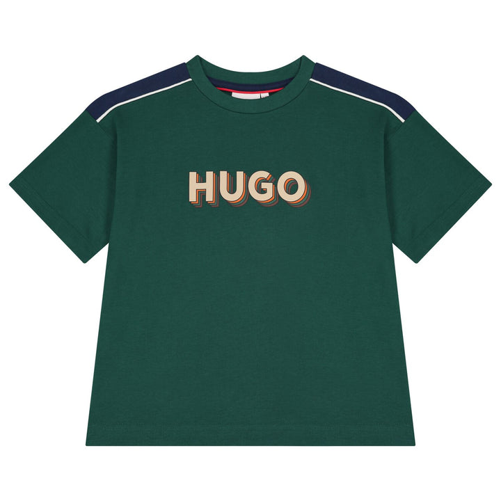 Playera Hugo Verde Oscuro Para Niño con Estilo Retro