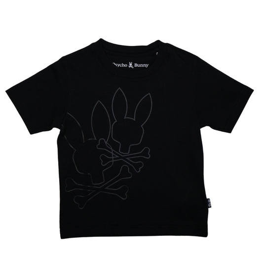 Playera Psycho Bunny Negra con Doble Logo en Relieve