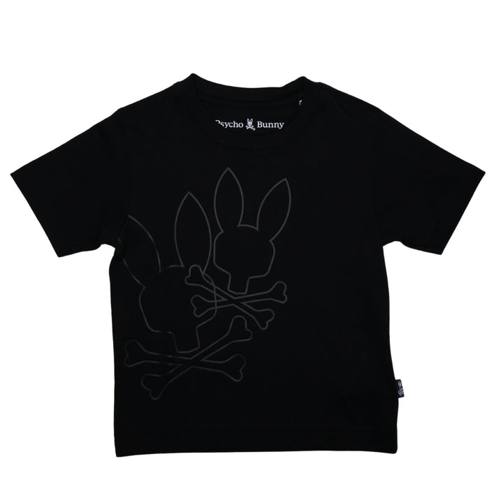 Playera Psycho Bunny Negra con Doble Logo en Relieve