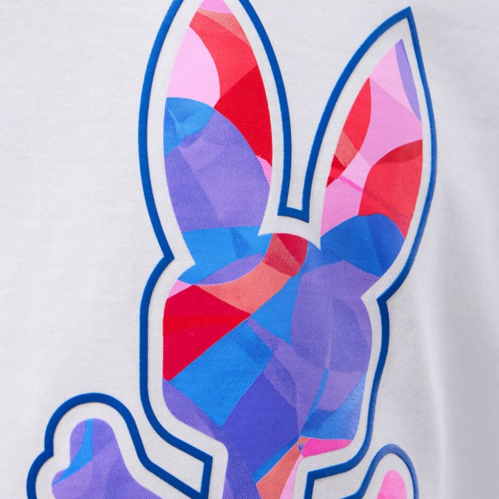 Playera Psycho Bunny Blanca Logo Multicolor