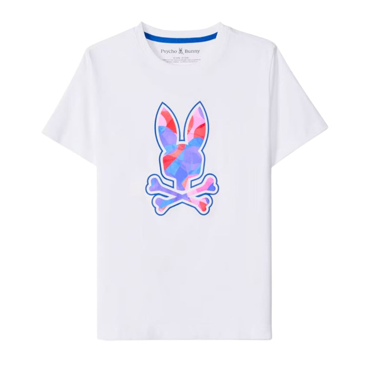 Playera Psycho Bunny Blanca Logo Multicolor