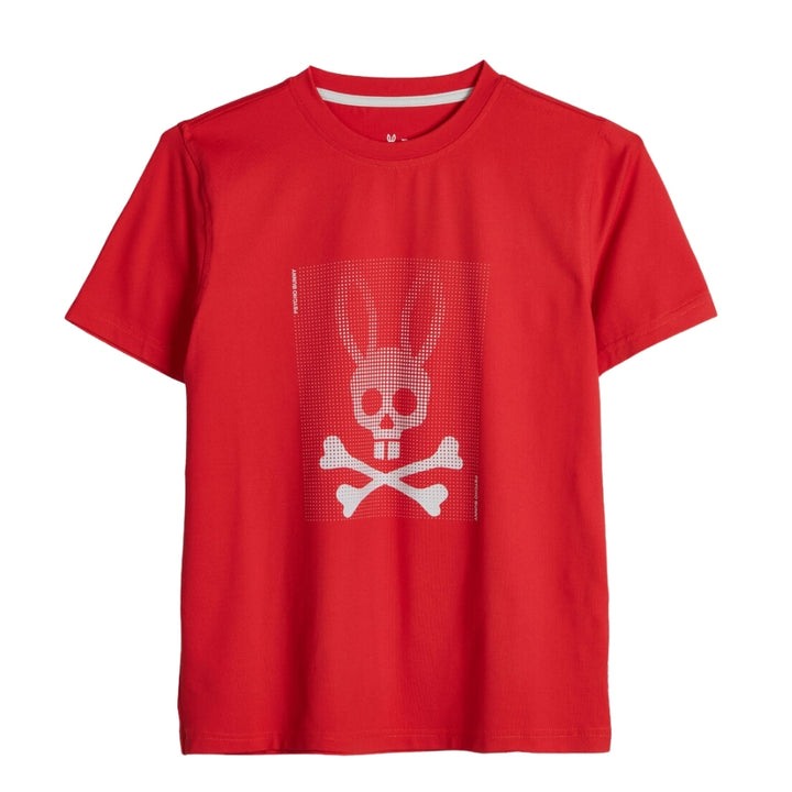 Playera Psycho Bunny Roja con Estampado Blanco