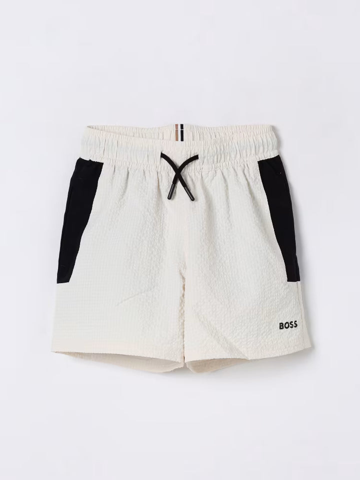 Short Boss Bicolor Para Niño en Textura Seersucker