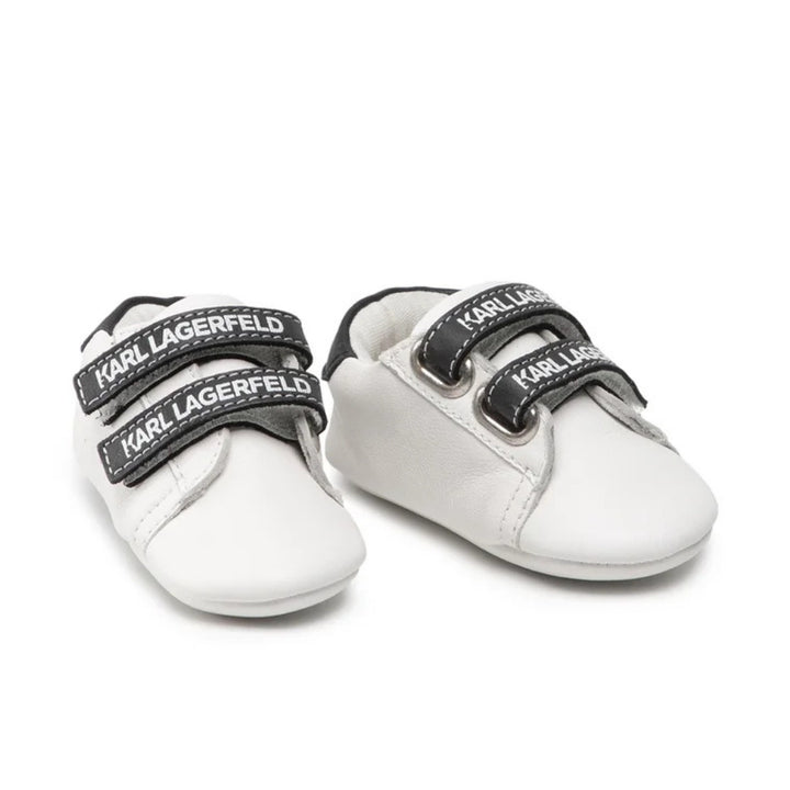 Zapatos para bebé Karl Lagerfeld con doble correa – Blanco edición premium