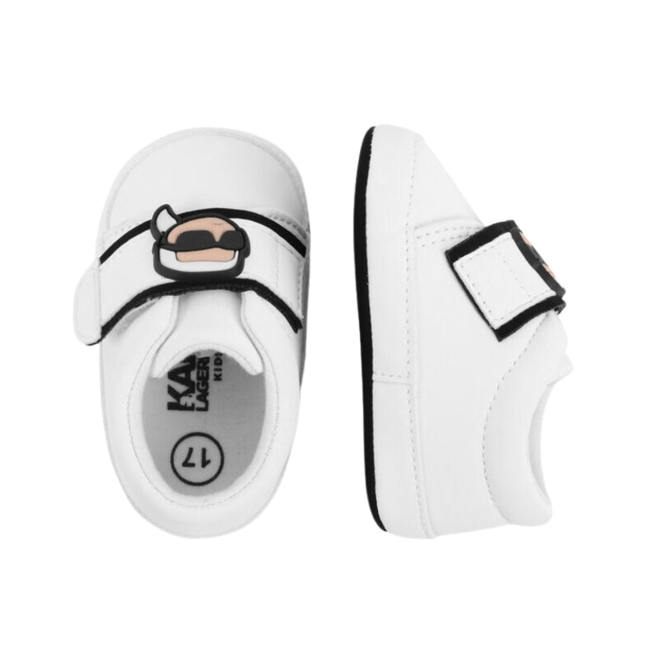 Karl Lagerfeld Baby White Velcro Sneakers