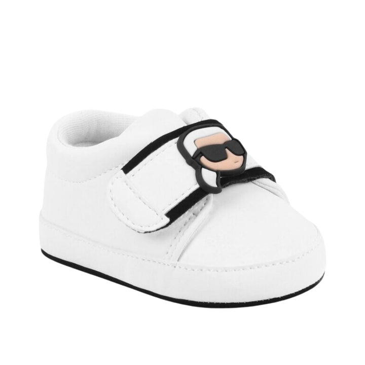 Karl Lagerfeld Baby White Velcro Sneakers
