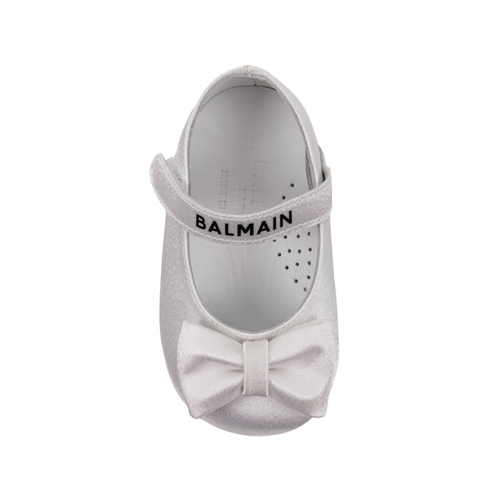 Balmain Baby White Bow Ballet Flats