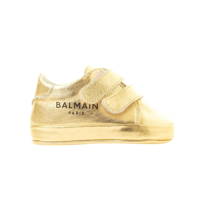 Balmain Baby Gold Velcro Sneakers