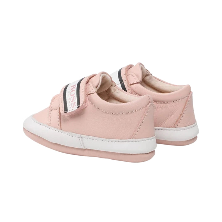 BOSS Baby Pink Logo Velcro Sneakers