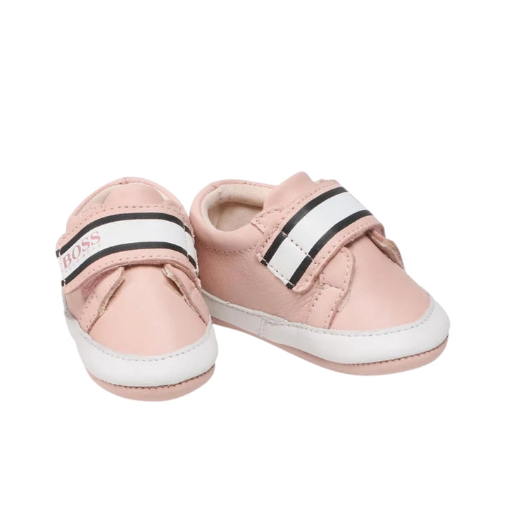 BOSS Baby Pink Logo Velcro Sneakers