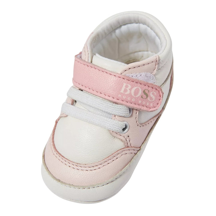 BOSS Baby Pink & White First Walkers