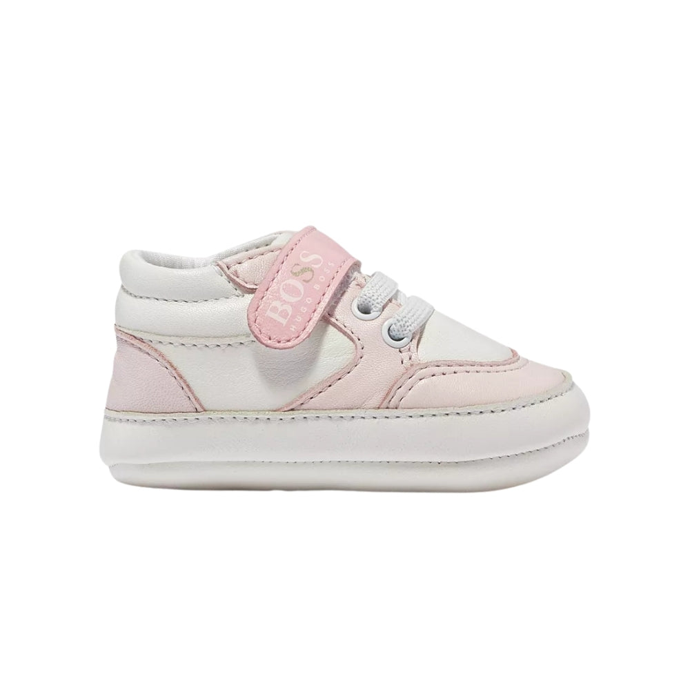 BOSS Baby Pink & White First Walkers