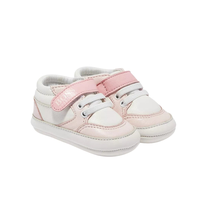 BOSS Baby Pink & White First Walkers