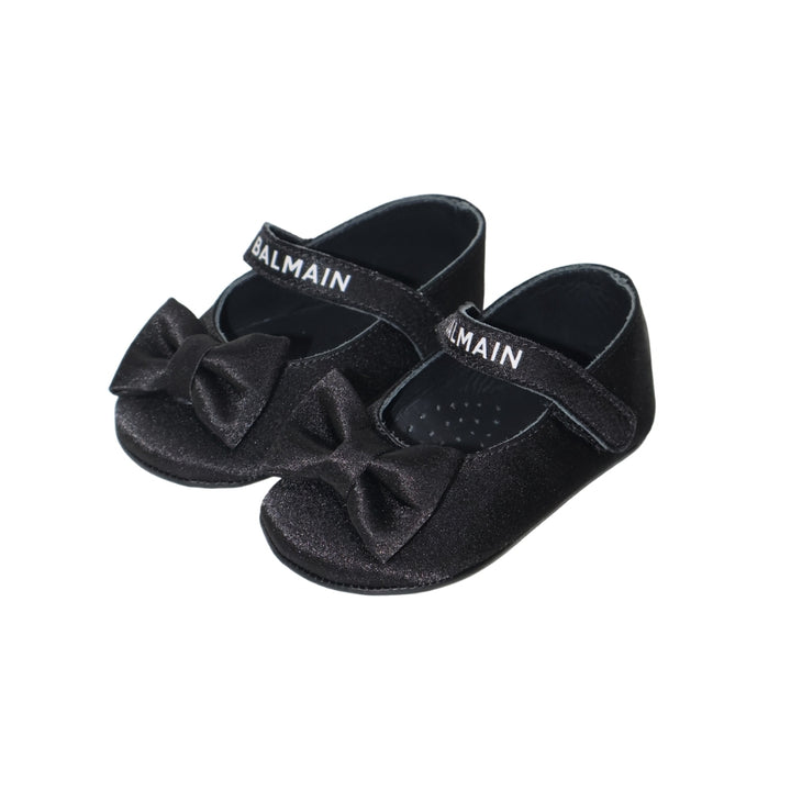 Balmain Baby Black Bow Ballet Flats