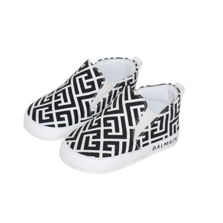Balmain Baby Monogram Slip-On Sneakers